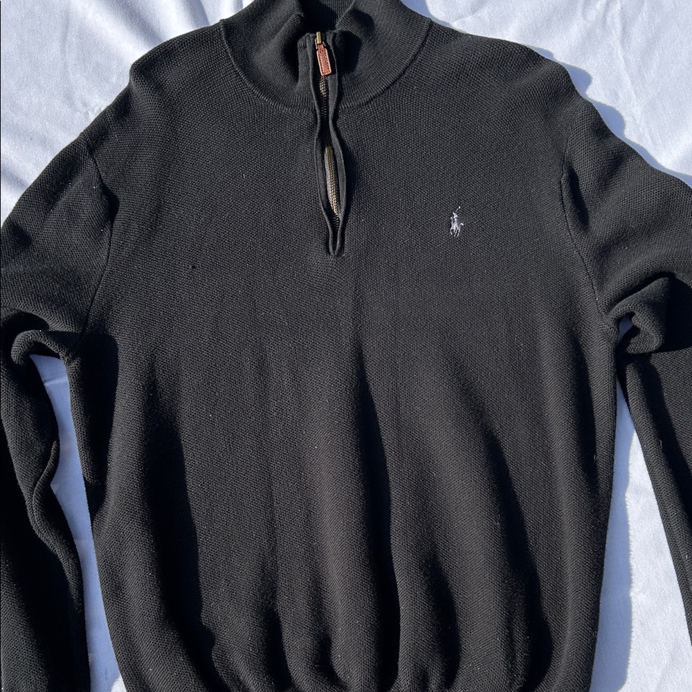 Polo Ralph Lauren Vintage Black Zip-Up Sweater